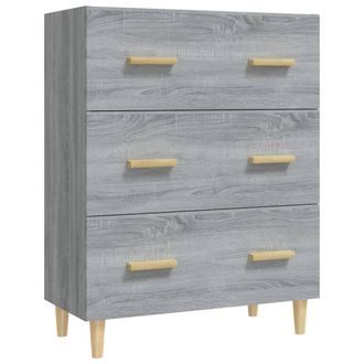 Berkfield Home Sideboard Grey Sonoma 70x34x90 cm Engineered Wood | Size: 70 x 34 x 90 cm