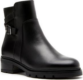 La Canadienne Shai Waterproof Bootie in Black Leather at Nordstrom Rack, Size 6.5
