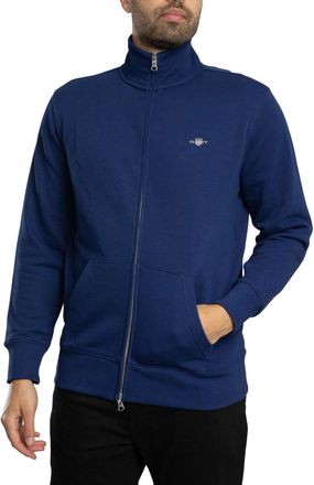 GANT Normale Shield Volledige Ritssluiting Track Top, Blauw