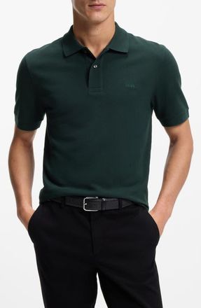 BOSS Pallas Solid Cotton Piqu&eacute; Polo in Open Green at Nordstrom, Size Xxx-Large