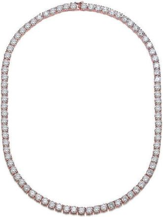 Rachel Glauber 4mm Tennis Necklace with Clear Cubic Zirconia