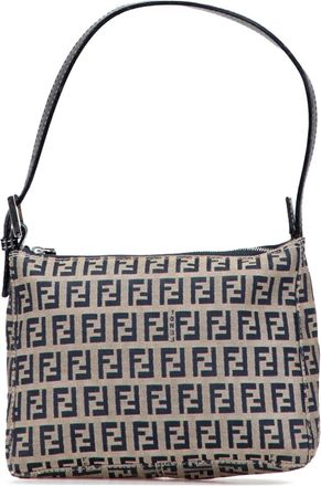 Fendi 2000-2010 Zucchino Canvas Pochette schoudertas - Bruin