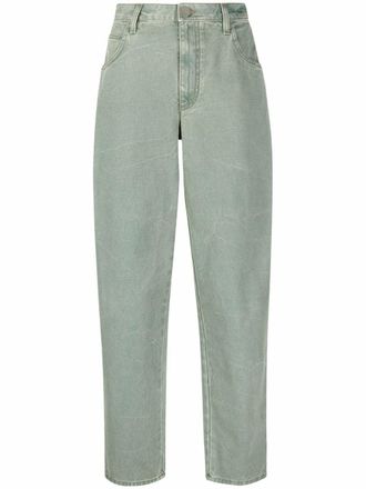 Alberta Ferretti high-waisted tapered jeans - women - Cotton/Cotton - 44 - Green