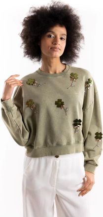 Pinko Pinko, Hoodies & sweatvesten, Dames, Groen, M, Katoen, Kikoine Sweatshirt