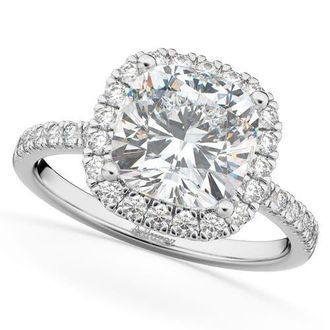 Allurez Cushion Cut Halo Diamond Engagement Ring 14k White Gold in 2.55Ct/white Gold at Nordstrom, Size 6.5