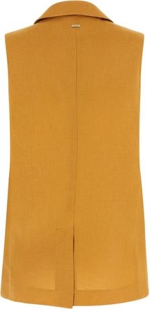 Herno Linen Double-Breasted Vest - Gold