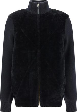 Loewe Shearling Fold Jas met Hoge Kraag - Dames - Jassen - Zwart - M - Jassen