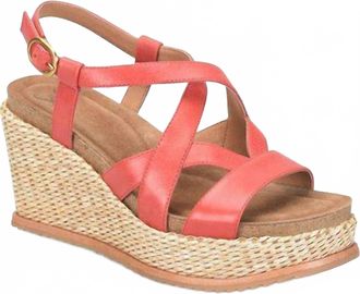S&ouml;fft Womens Devyn Wedge Sandals In Red Coral