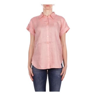 Ralph Lauren Shirts, female, Pink, Size: XS Broono Short-Sleeve Button-Front Shirt
