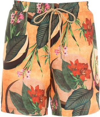 Lygia & Nanny Gil tropical foliage-print swimming shorts - men - Polyester/Spandex/Elastane - 44 - Yellow