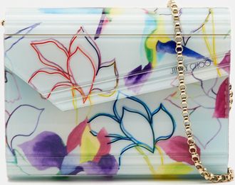 Jimmy Choo London Candy White Hummingbird Acrylic And Leather Chain Clutch