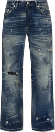 Misbhv Jeans met Vintage-Effect - Dames - Regular Fit Jeans - Blauw - W26 - Katoen - Jeans