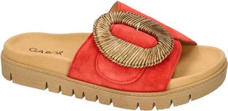 Gabor Dreamvelour Chilli Slipper - Dames - Sandalen - Rood - 36 EU - Leer - Schoenen