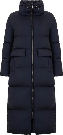 Moorer Lange Gewatteerde Jas - Dames - Dons jassen - Blauw - XS - Polyester - Jassen