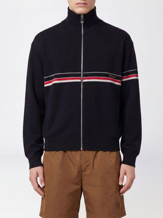 Versace Cardigan a righe in cotone con collo a dolcevita e chiusura a zip