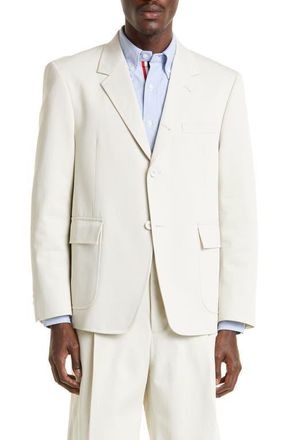 Thom Browne Unconstructed Straight Fit Sport Coat in Natural White at Nordstrom, Size 1