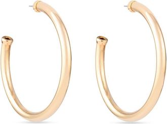 Susan Caplan Vintage 1980s hoop post-back earrings - women - 22kt Gold Plated Brass - One Size