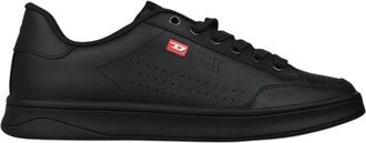 Diesel Heren S Athene leren platte sportschoenen (Zwart)
