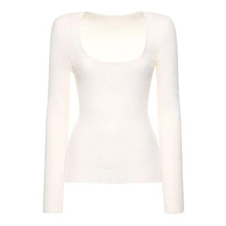 Jacquemus Long Sleeve Tops, female, White, Size: 2XL Maglia