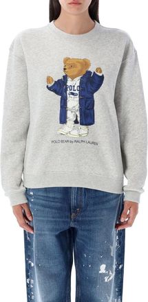 Ralph Lauren Grey Crewneck Logo Print Sweatshirt