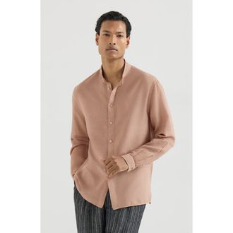 Brunello Cucinelli Pinpoint shirt in Earth at Nordstrom, Size Xxx-Large Eu