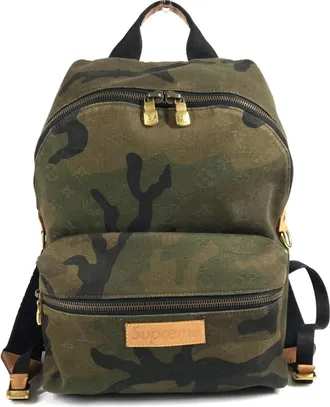 Louis Vuitton Camouflage Green Canvas Backpack (Pre-Owned)