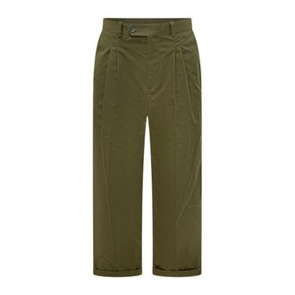 Dr&ocirc;le de Monsieur Pantalones Acampanados de Sarga con Pliegues - Trousers - Hombre - Verde - M