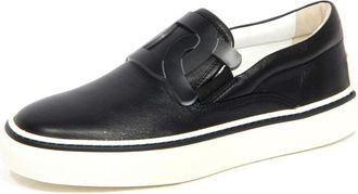 Tod's Zwarte leren instap casual schoenen - Dames - Sneakers - Zwart - 36 EU - Leer - Schoenen