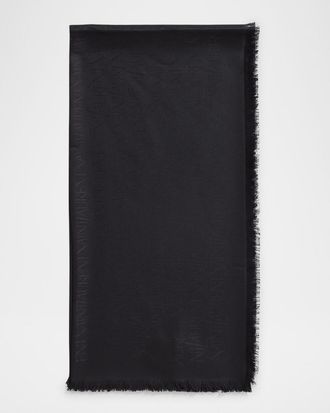 Saint Laurent Grand Carre Jacquard Silk-Wool Scarf