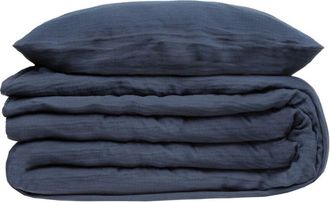 Atmosphera Atmosphera - Ropa De Cama - Gasa De Algod&oacute;n - Azul Gris - 240x220 Cm Cr&eacute;ateur DInt&eacute;rieur