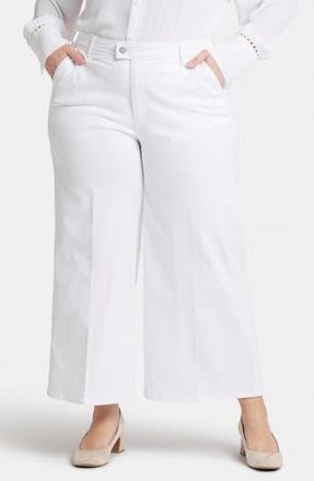 NYDJ Mona High Waist Ankle Wide Leg Trouser Jeans in Optic White at Nordstrom Rack, Size 14W