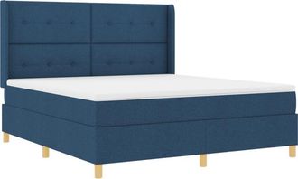 vidaXL vidaXL Box Spring Bed with Mattress & LED Blue 180x200 cm Fabric