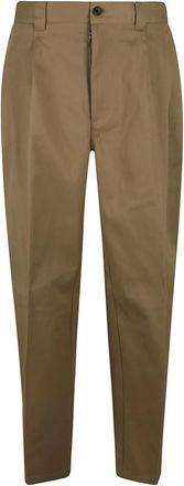 Maison Margiela Beige Broek Patalone - Dames - Chinos - Beige - S - Katoen - Broeken