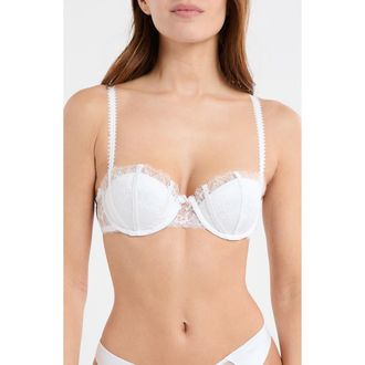 Etam Mascarade Push-Up Balconette Bra in White at Nordstrom, Size 32B