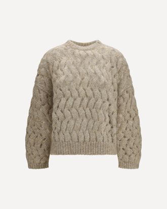 Brunello Cucinelli Dazzling Zigzag Cables mohair and wool Sweater Female M