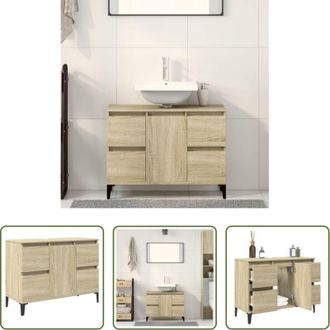 vidaXL vidaXL Legno multistrato - Mobile Lavabo Rovere Sonoma 80x33x60 cm in Legno Multistrato