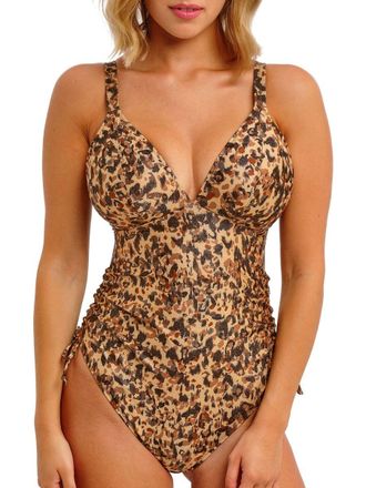 Freya Womens Arizona Wave Non Wired Swimsuit - Brown Polyamide - Size 38FF