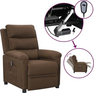 vidaXL Sill&oacute;n Reclinable El&eacute;ctrico De Tela Marr&oacute;n Vidaxl