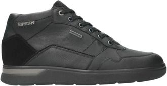 Mephisto Sportieve Leren Enkellaars - Heren - Sneakers - Zwart - 40 EU - Leer - Schoenen
