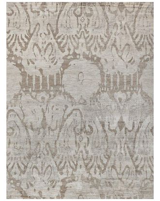 Exquisite Rugs Antiqued Silk Hand-Knotted Bamboo Silk-Blend Rug