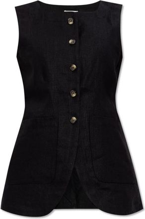 Poss&eacute; Emma Vest - Dames - Gillet - Zwart - L - Katoen - Kostuums