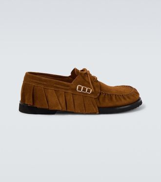 J.W.Anderson Ruffled suede boat shoes