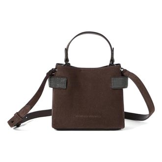 Brunello Cucinelli Essence Small Top-handle Tas - Dames - Tassen - Bruin - Maat: ONE Size Zijde