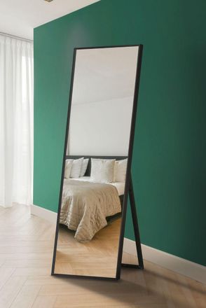 MirrorOutlet Black Aluminium Edged Cheval Mirror 67 X 23 (170CM X 58CM) | Size: 1 Pack