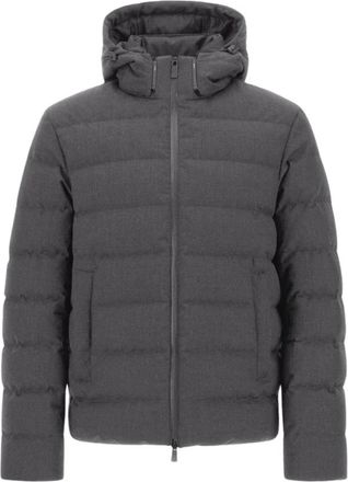 Herno Piumino in Lana Tecnica - Heren - Winterjassen - Grijs - M - Polyester - Jassen