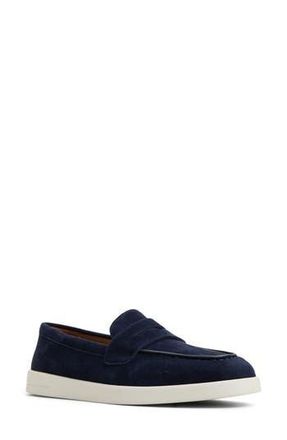 Sperry Top-Sider Wedge Penny Loafer in Navy Leather Suede at Nordstrom Rack, Size 6