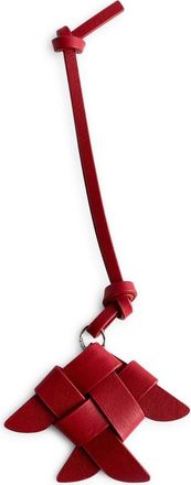 Madewell Woven Fish Leather Bag Charm in Scarlet at Nordstrom