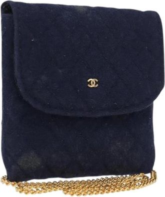 Chanel Pre-owned Mini Bags, female, Blue, Size: ONE SIZE Pre-owned Cotton Mini Bag