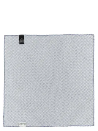 Pal Zileri Patterned Polyester Pocket Square - Blue