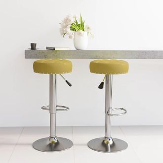 vidaXL Taburetes De Cocina 2 Unidades De Tela Verde Vidaxl